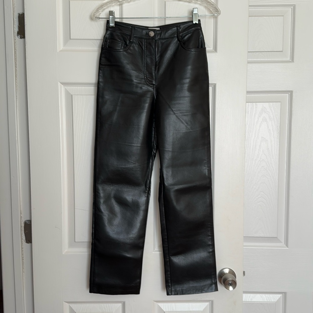 Aritzia Wilfred Black Melina Leather Pants 0